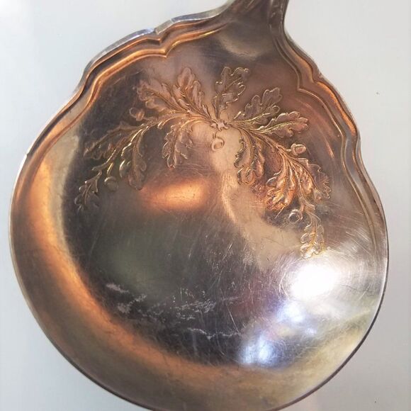 Antique Silver Plate WM Rogers Son Fair Oak Pattern Gravy Ladle Spoon Pat Pend - Picture 6 of 11